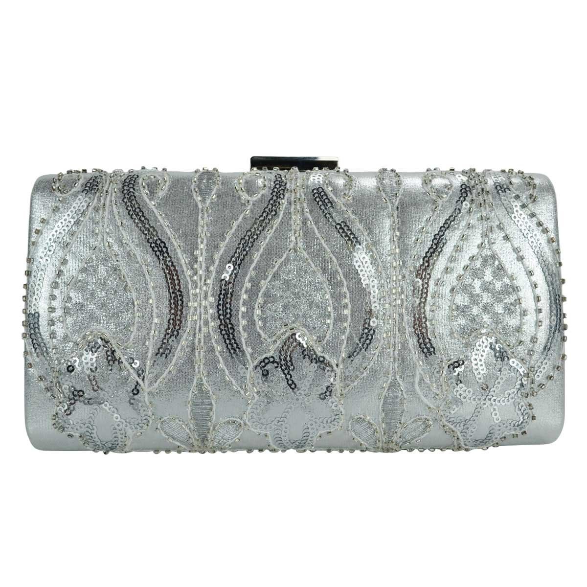 Cartera de Noche con Brillos Y Pedrería Huser para Dama
