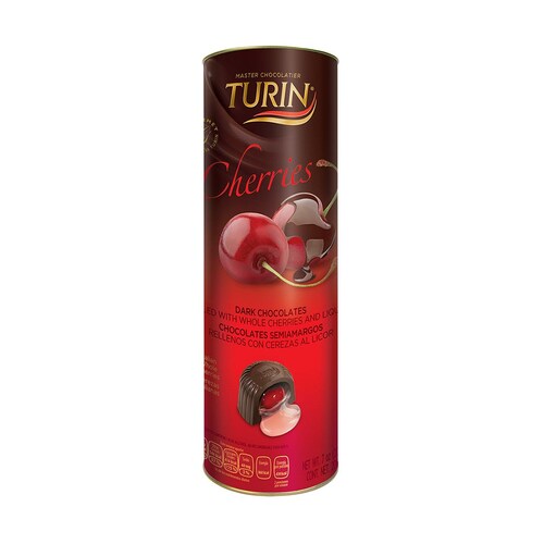 Tubo con Chocolates con Relleno Sabor Cereza Turin 200Grs
