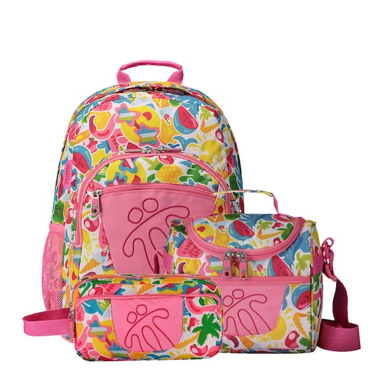 Set de Mochila, Lonchera Y Lapicera Rosa Totto