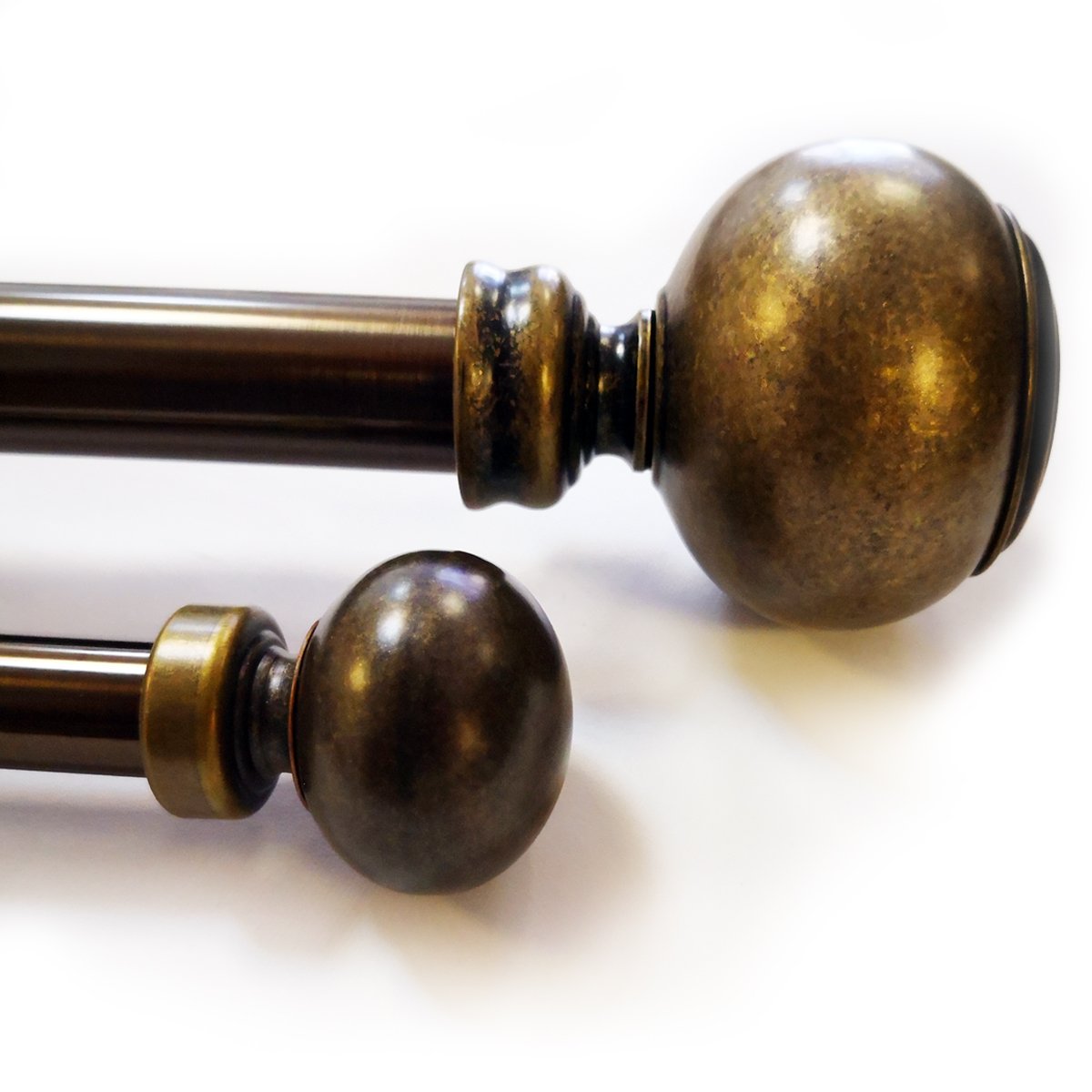 Cortinero Set Doble 1.9 Cm .91-1.83 Laton Antiguo Fua
