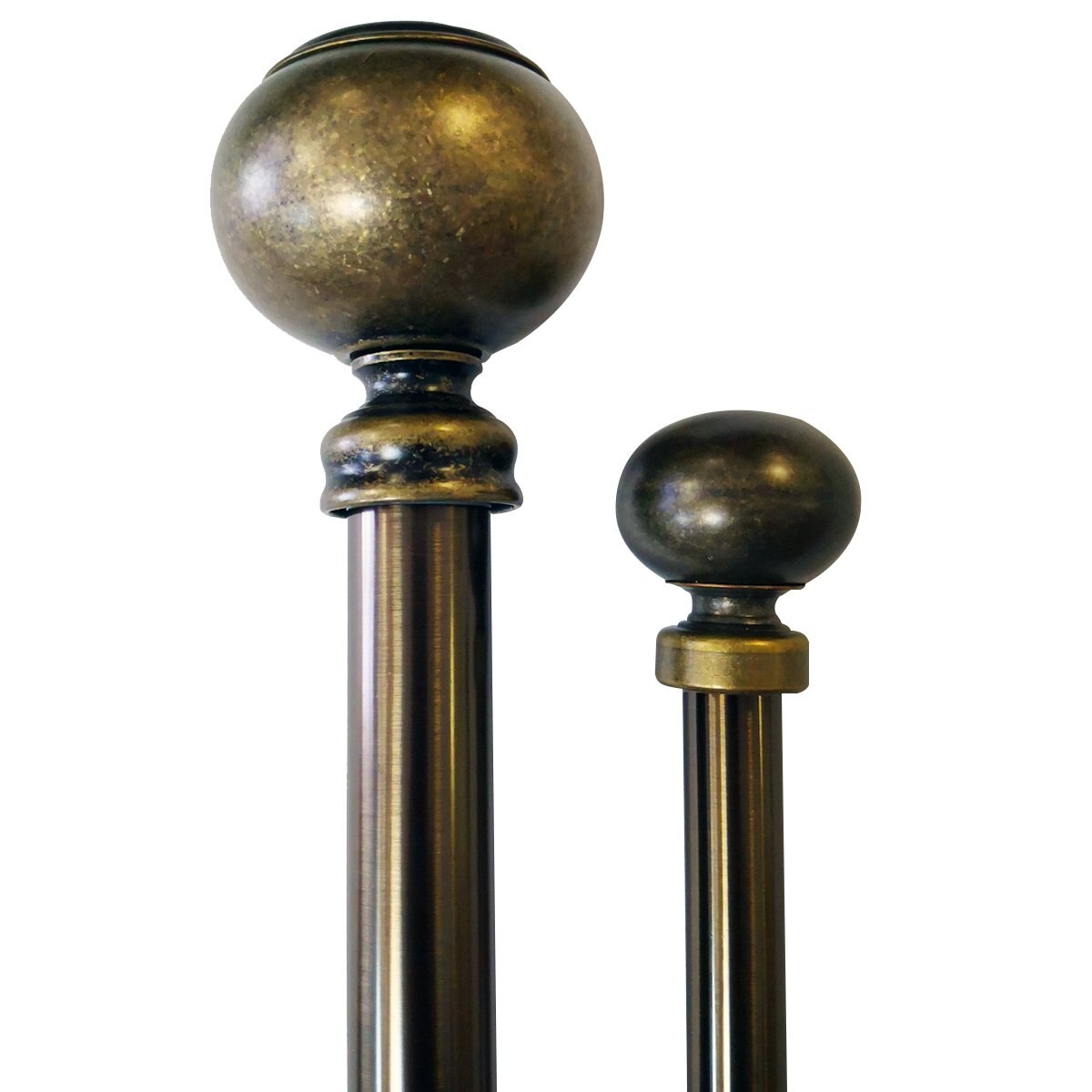 Cortinero Set Doble 1.9 Cm .91-1.83 Laton Antiguo Fua