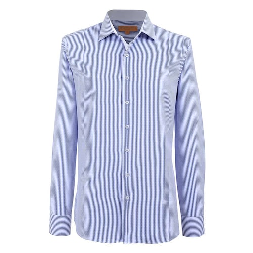 Camisa de Vestir para Hombre Color Azul de Rayas Carlo Corinto Slim Fit