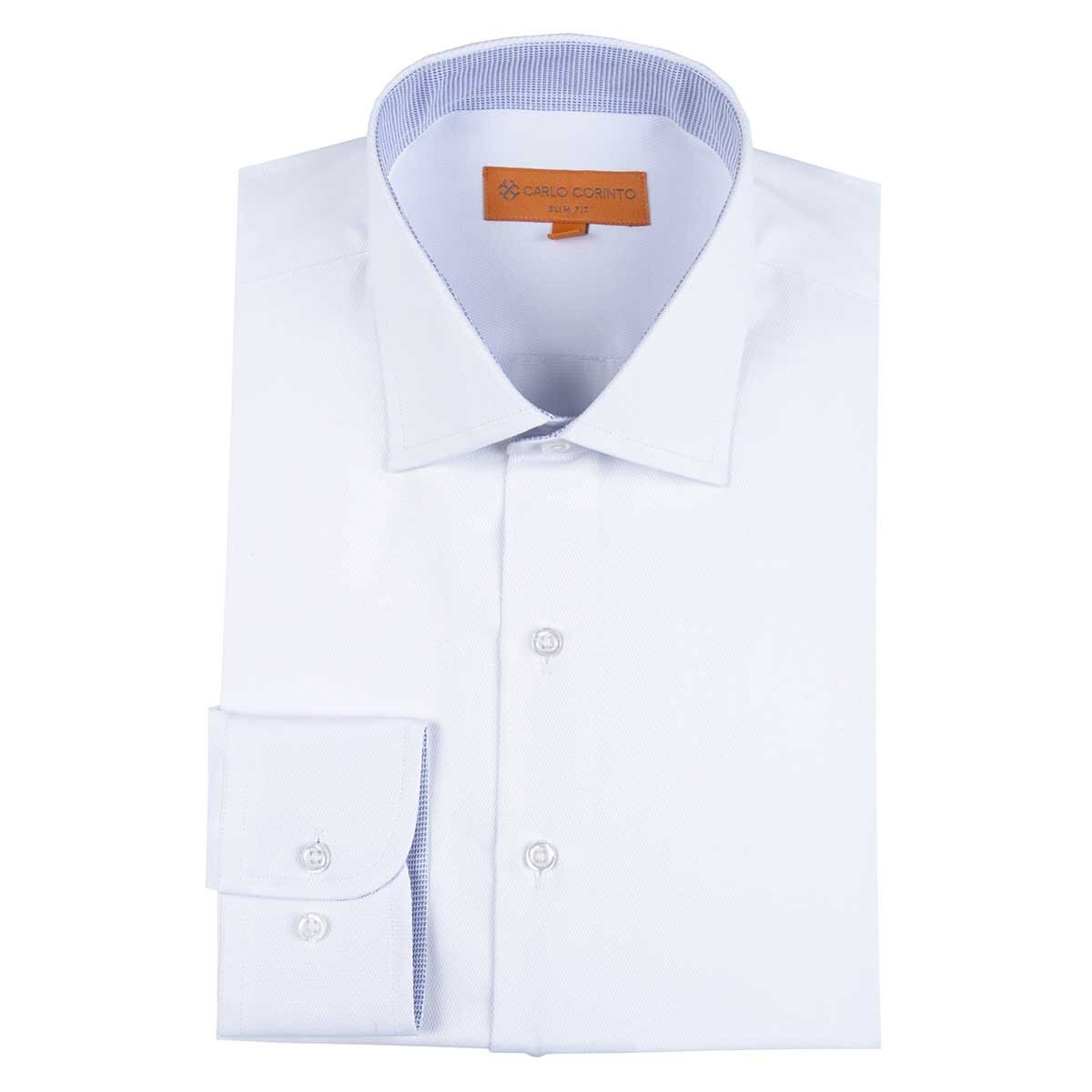 Camisa de Vestir Blanca para Caballero Carlo Corinto Slim Fit
