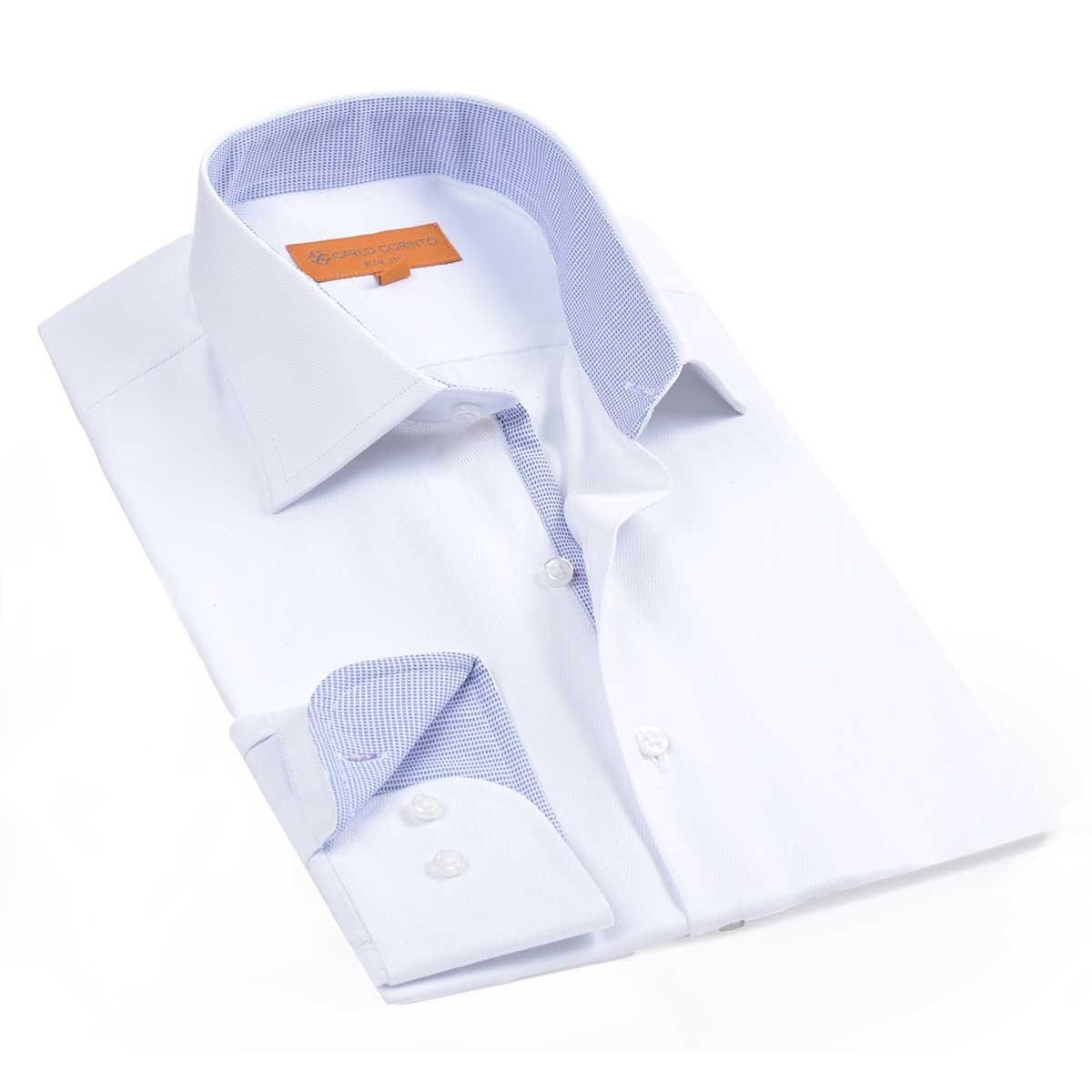 Camisa de Vestir Blanca para Caballero Carlo Corinto Slim Fit