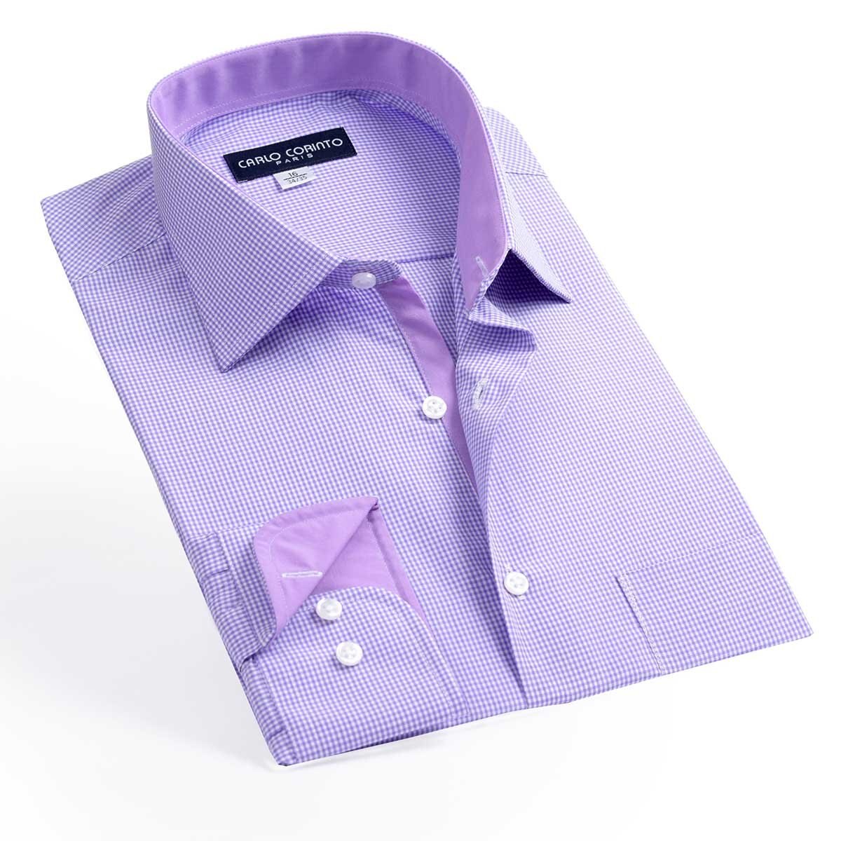 Camisa de Vestir para Caballero de Micro Cuadros Carlo Corinto Paris