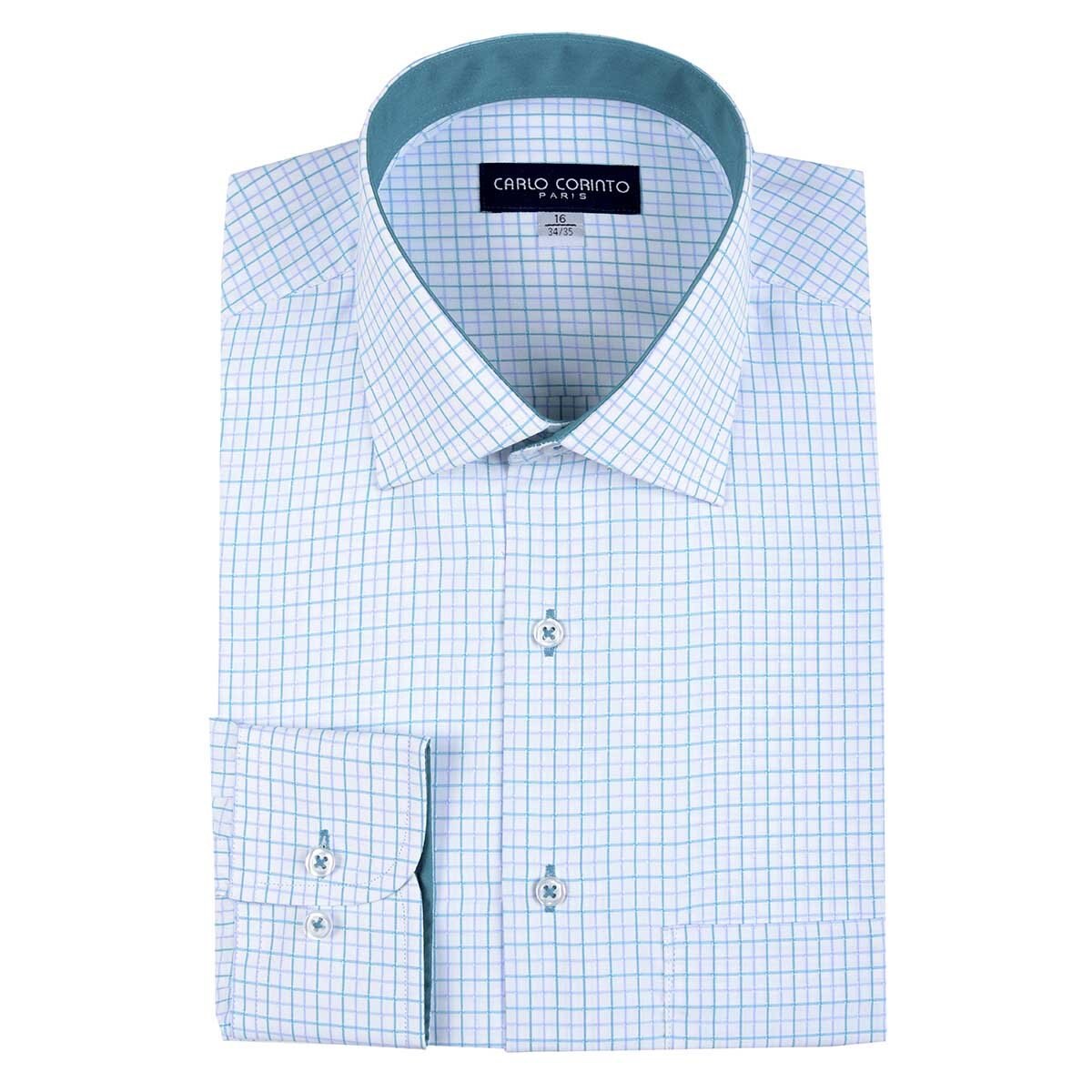 Camisa de Vestir para Caballero Azul Combinado Carlo Corinto Paris