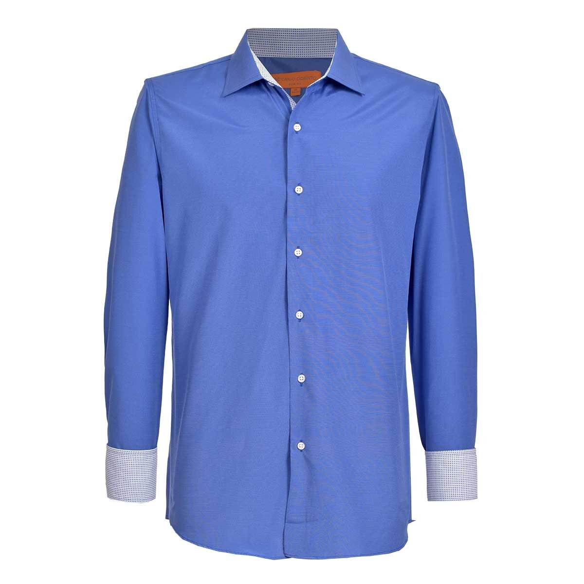 Camisa de Vestir para Caballero Color Azul Carlo Corinto Slim Fit