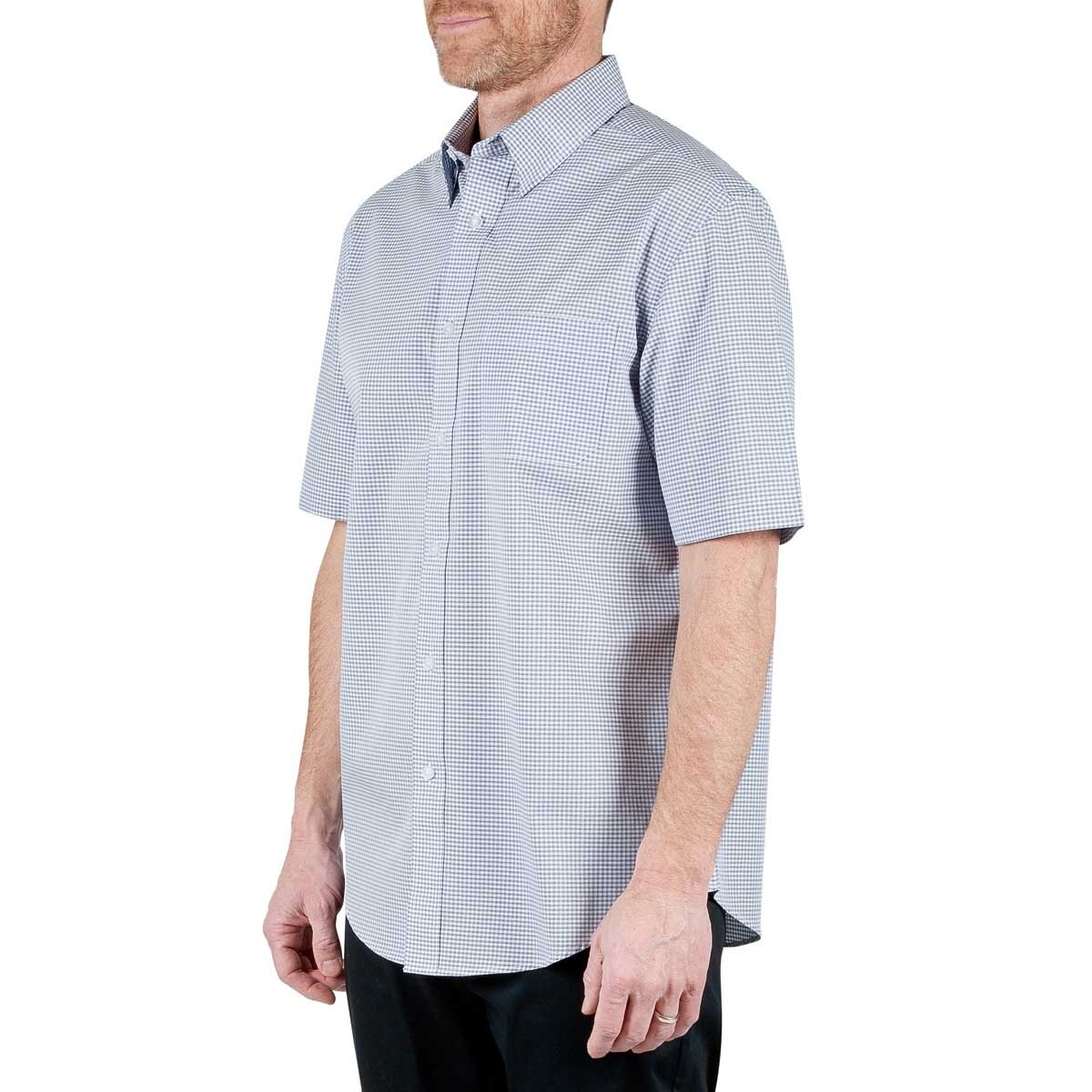 Camisa para Caballero Manga Corta Mini Cuadros Café Claro Haggar