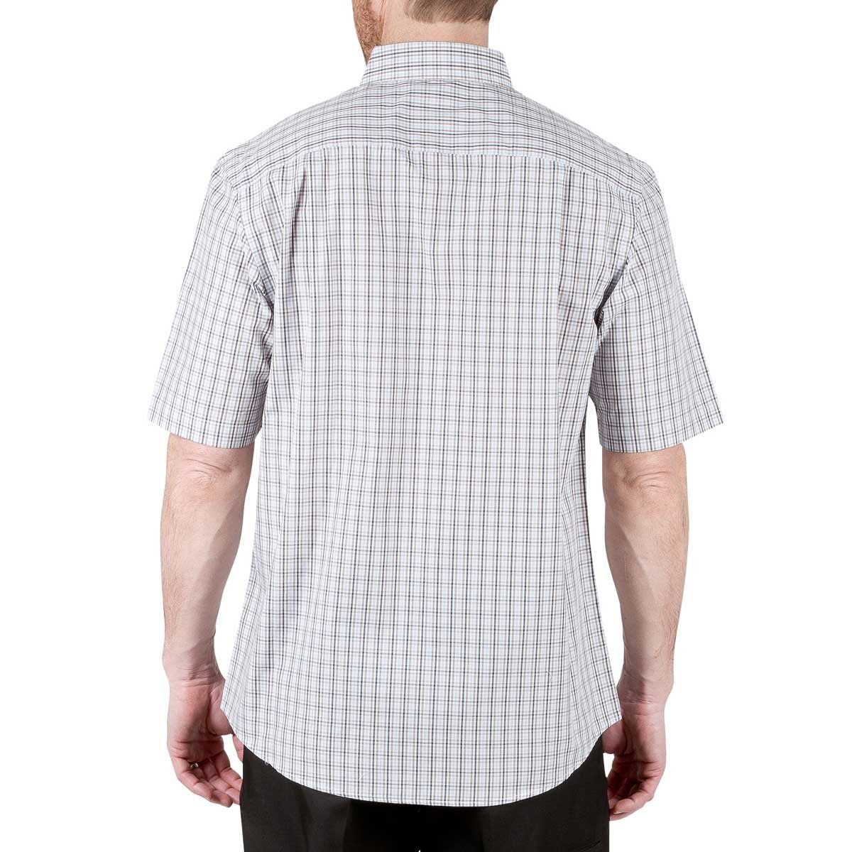 Camisa para Caballero Manga Corta de Cuadros Café Claro Haggar