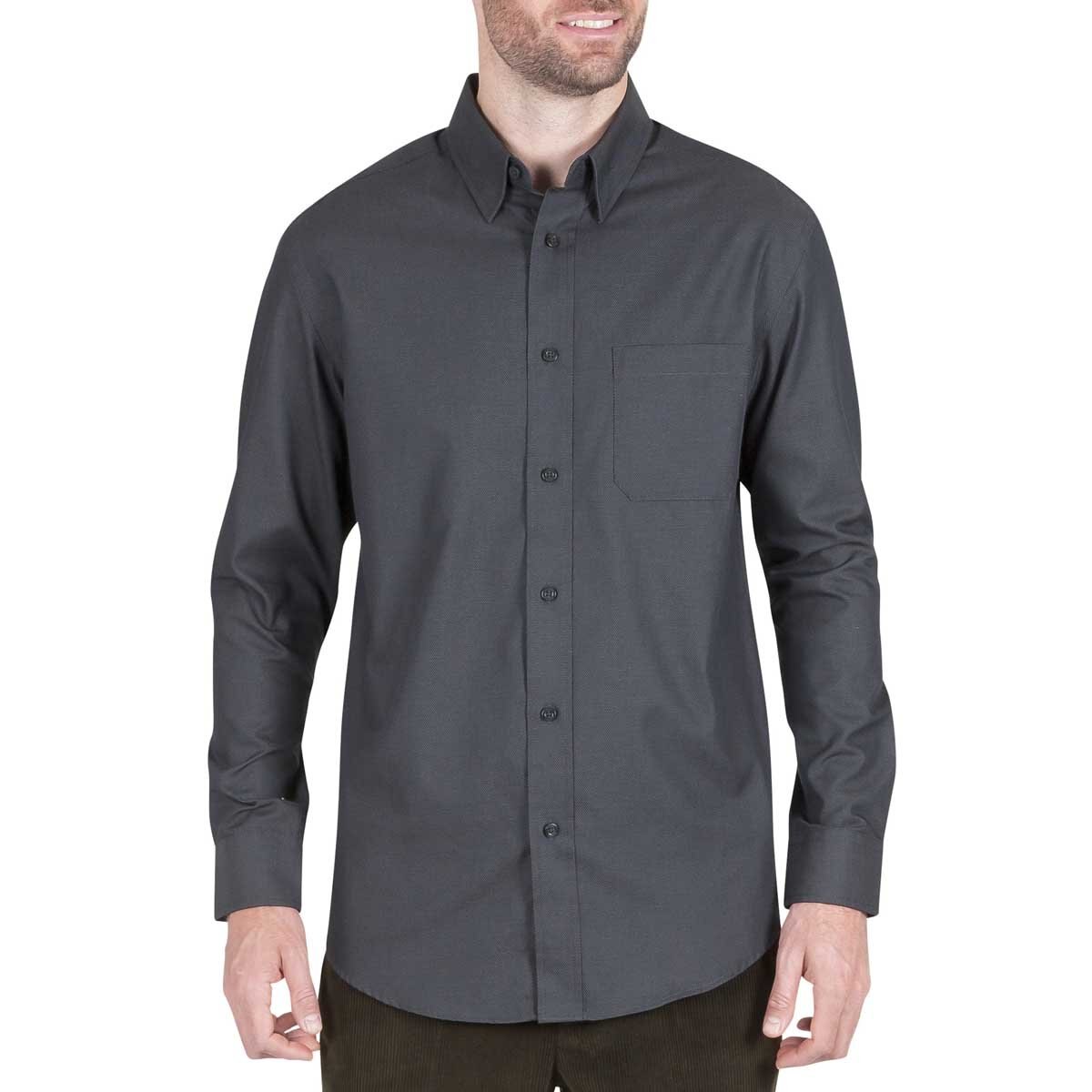 Camisa para Caballero Manga Larga a Cuadros Negra Haggar
