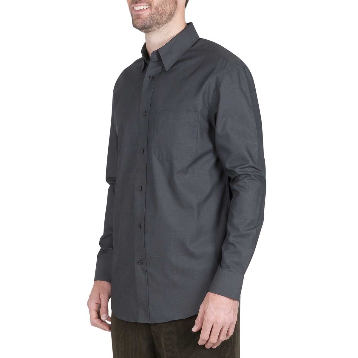Camisa para Caballero Manga Larga a Cuadros Negra Haggar
