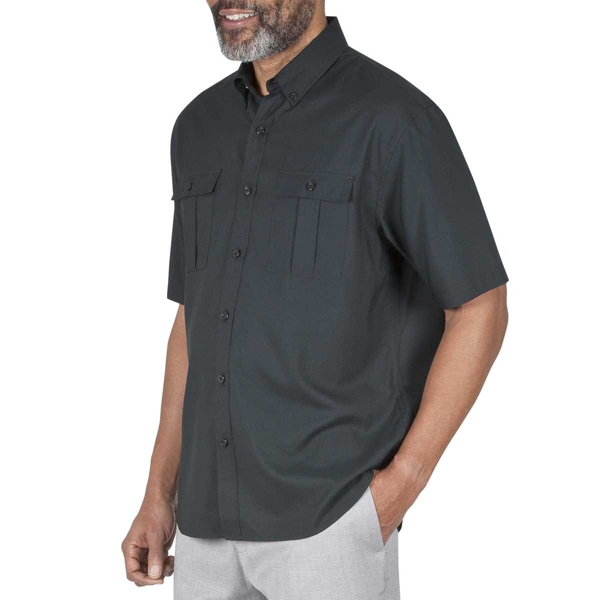Camisa para Caballero Manga Corta Lisa Negra Haggar