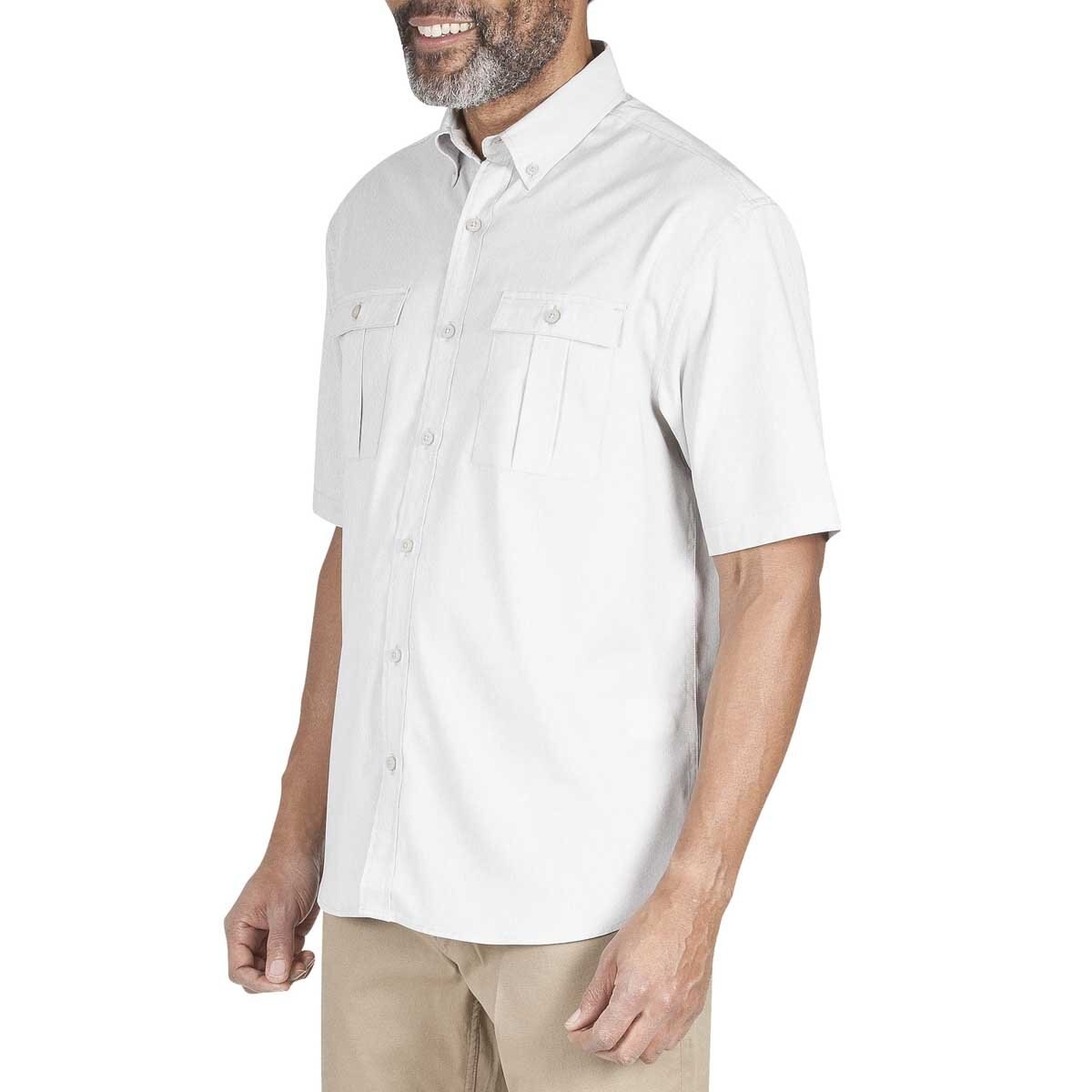Camisa para Caballero Manga Corta Lisa Café Claro Haggar