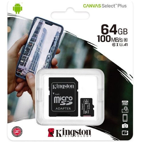 Kit de Adaptador y Micro Sd C10 Plus 64Gb Kingston