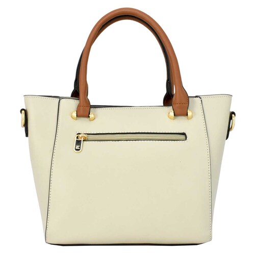 Bolso Satchel Gris con Textura Frontal Ted Lapidus