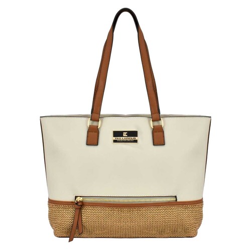 Bolso Tote Gris con Textura Frontal Ted Lapidus