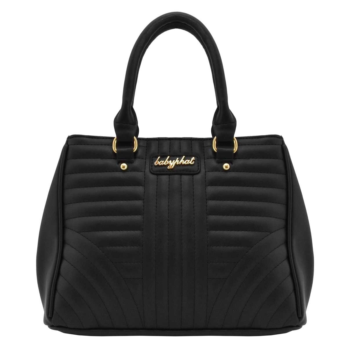 Bolso Satchel Negro con Capitonado Baby Phat