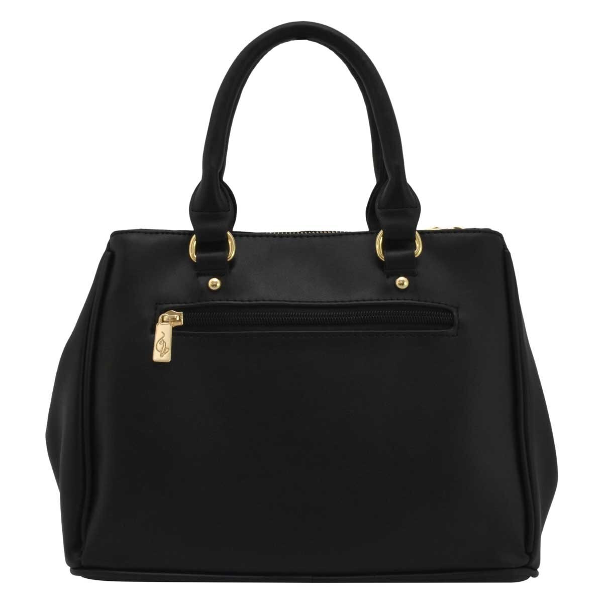 Bolso Satchel Negro con Capitonado Baby Phat