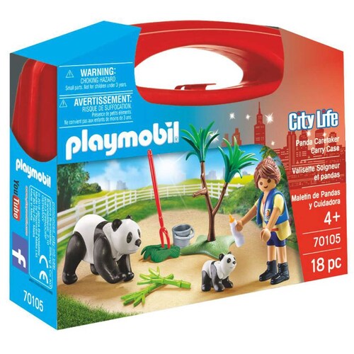 Maletín de Pandas Y Cuidadora Playmobil