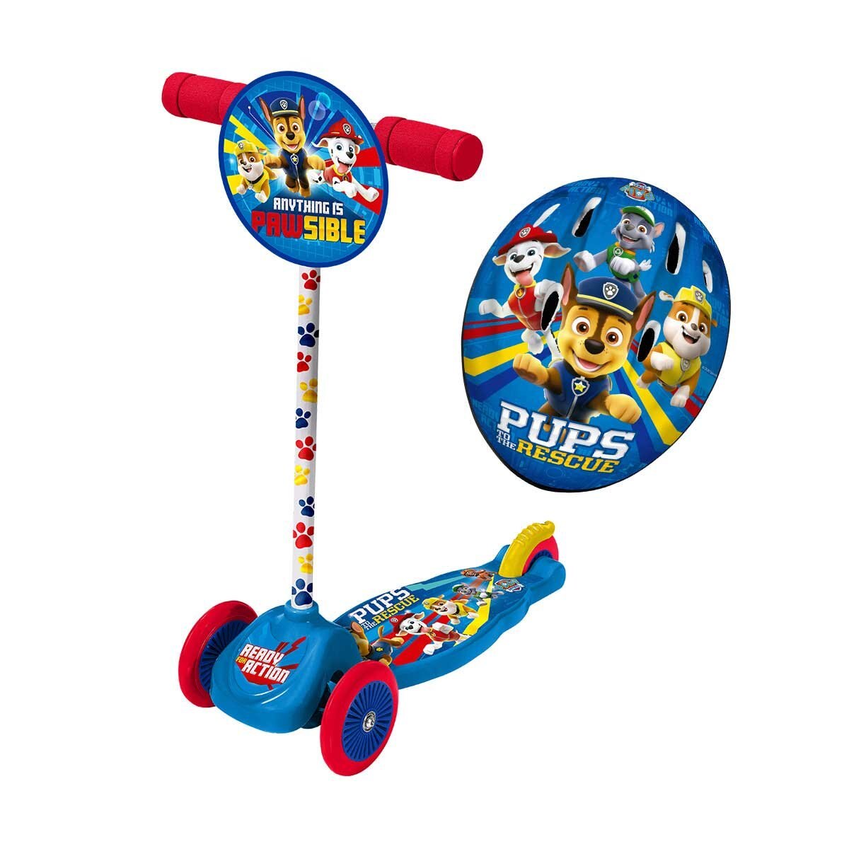 Micro Scooter Paw Patrol con Casco Flying Wheel
