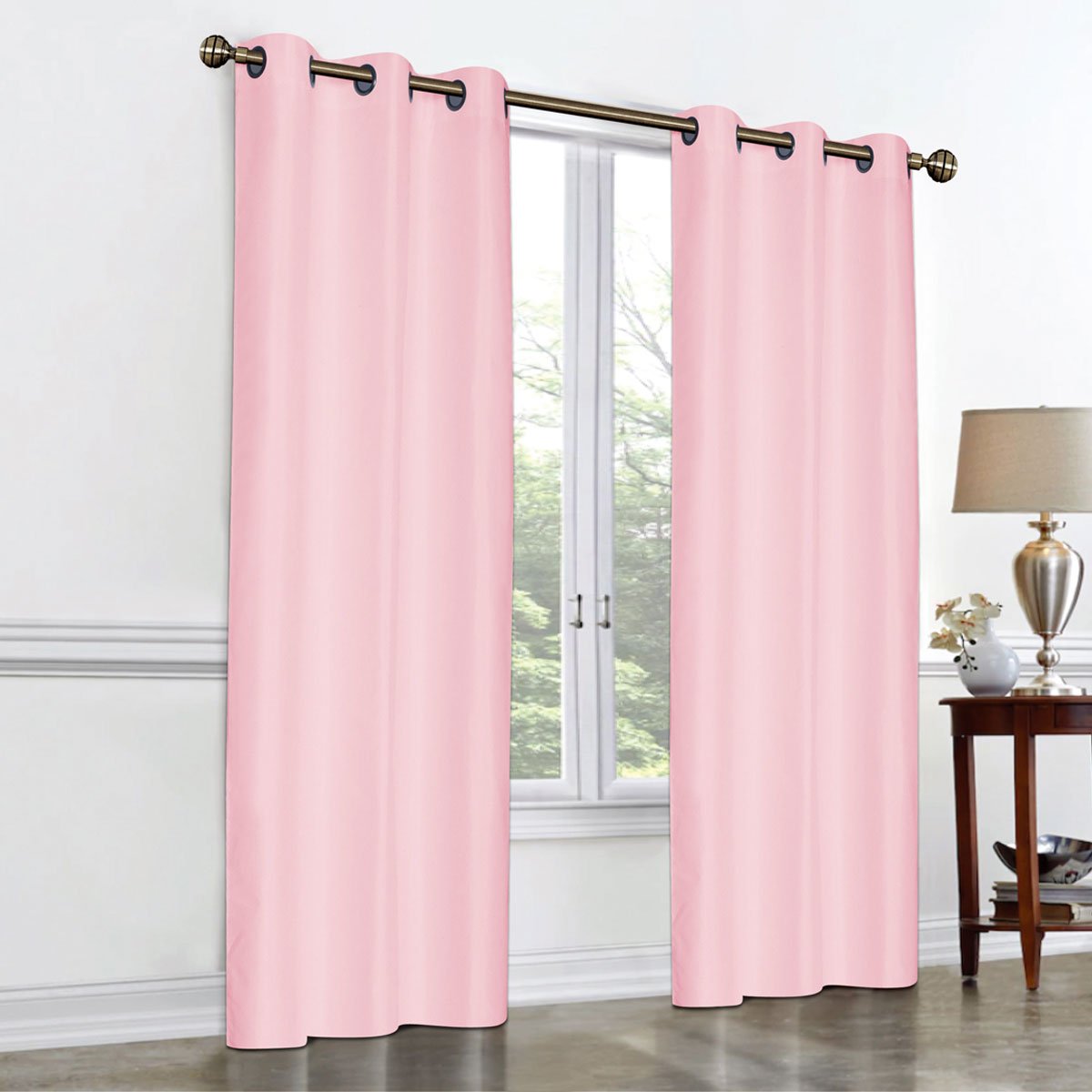 Cortina 1 Panel 1.37X2.25 Clayton Semi Translucida Rosa Chd Home