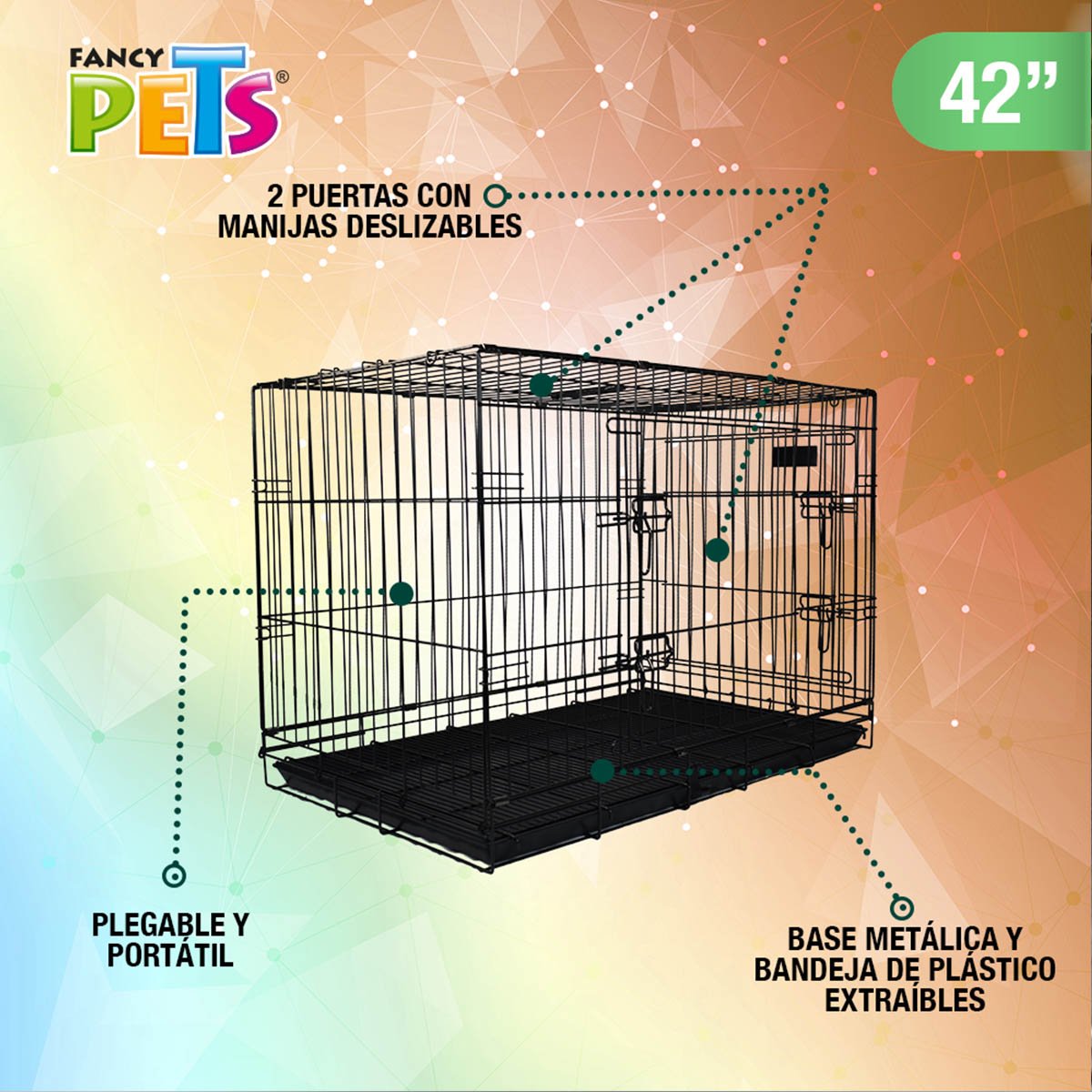 Jaula Metálica Plegable 42" para Mascota Acuario Lomas