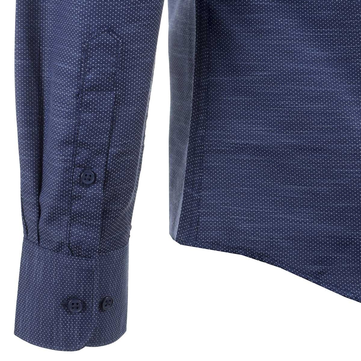 Camisa de Vestir Azul Combinado para Caballero Carlo Corinto Slim Fit