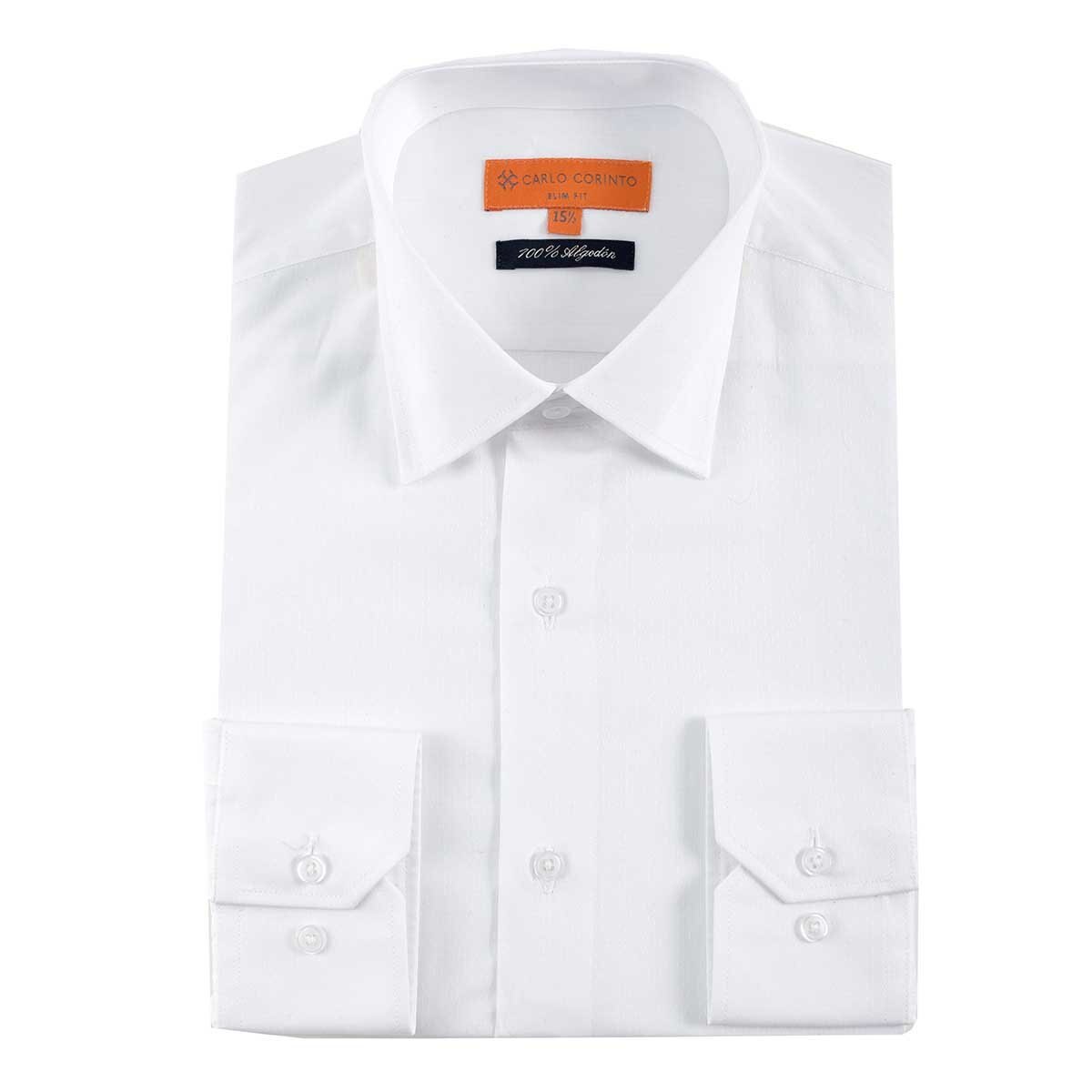 Camisa de Vestir Blanca para Caballero Carlo Corinto Slim Fit