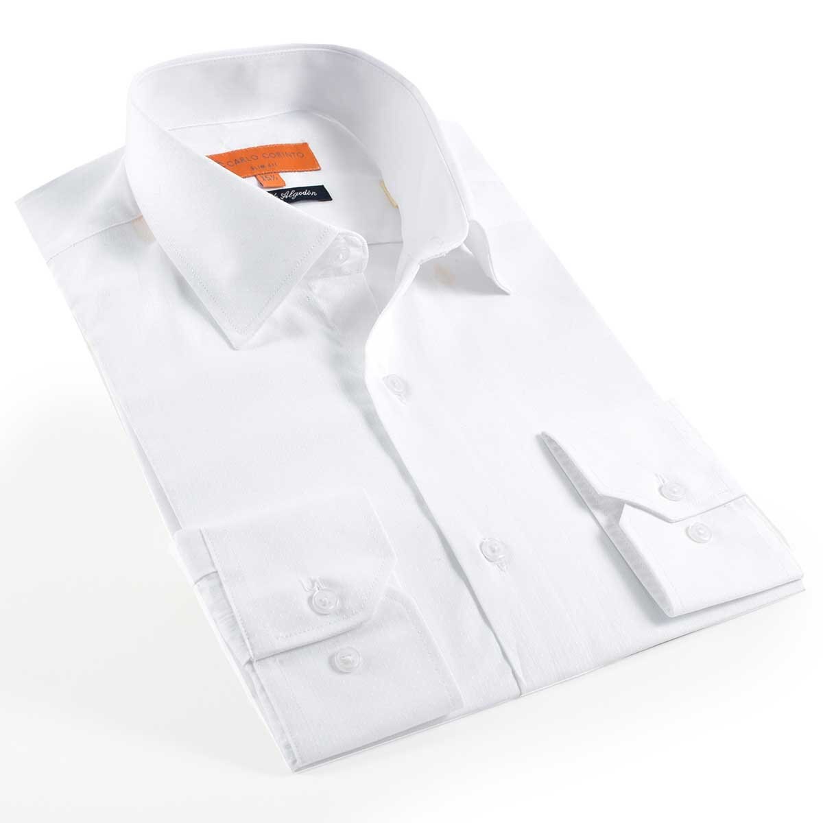 Camisa de Vestir Blanca para Caballero Carlo Corinto Slim Fit
