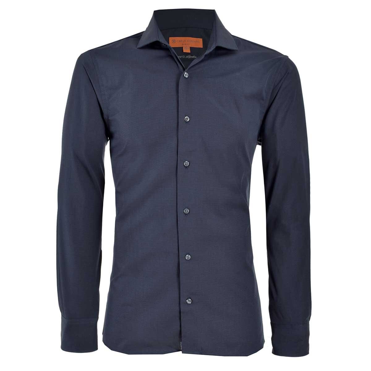 Camisa de Vestir Azul Obscuro para Caballero Carlo Corinto Slim Fit