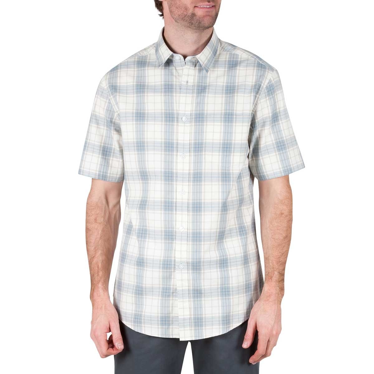 Camisa Manga Corta a Cuadros Café Claro Haggar para Caballero