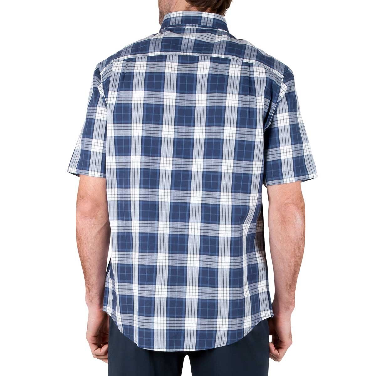 Camisa Manga Corta a Cuadros Azul Haggar para Caballero