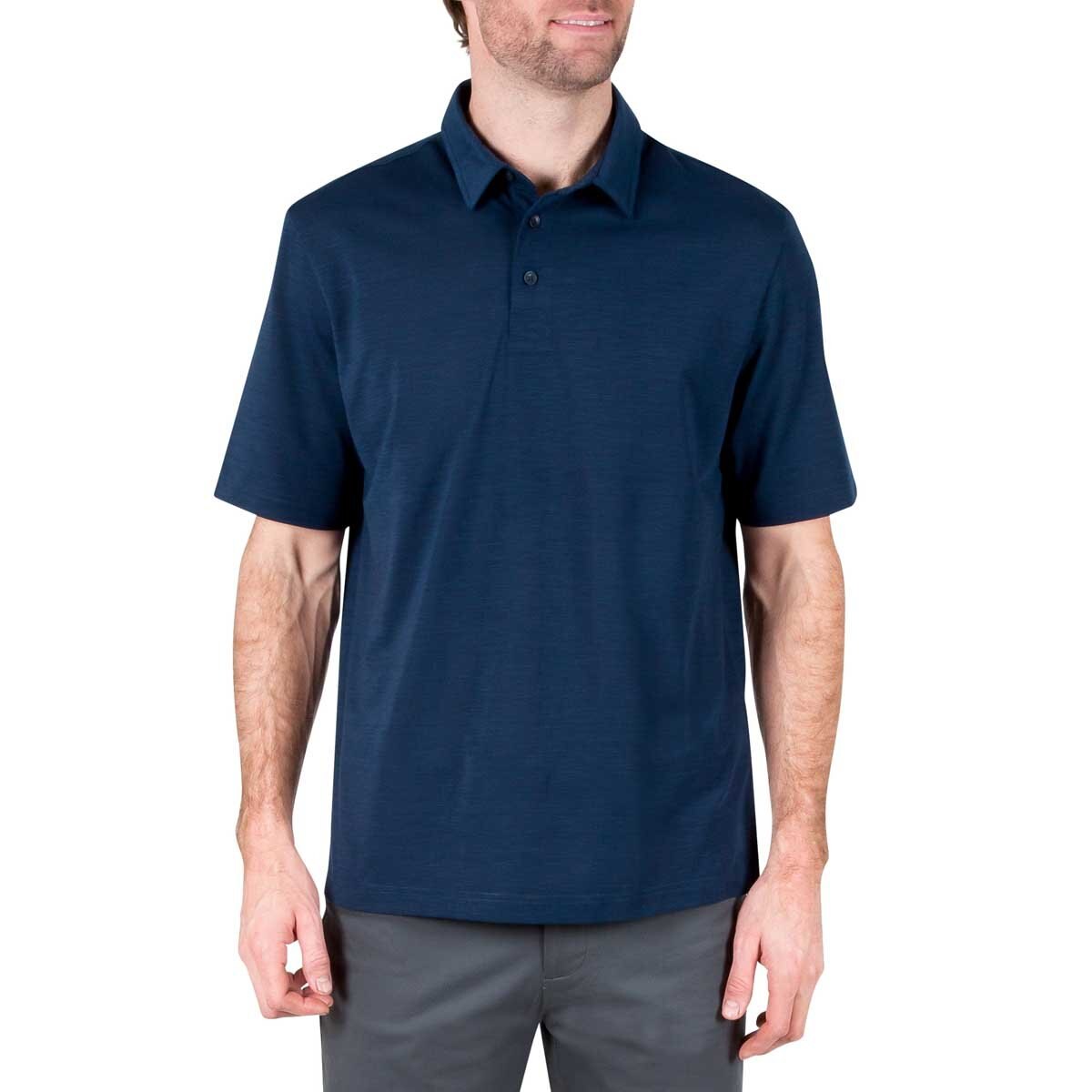 Polo Lisa Azul Manga Corta Haggar para Caballero