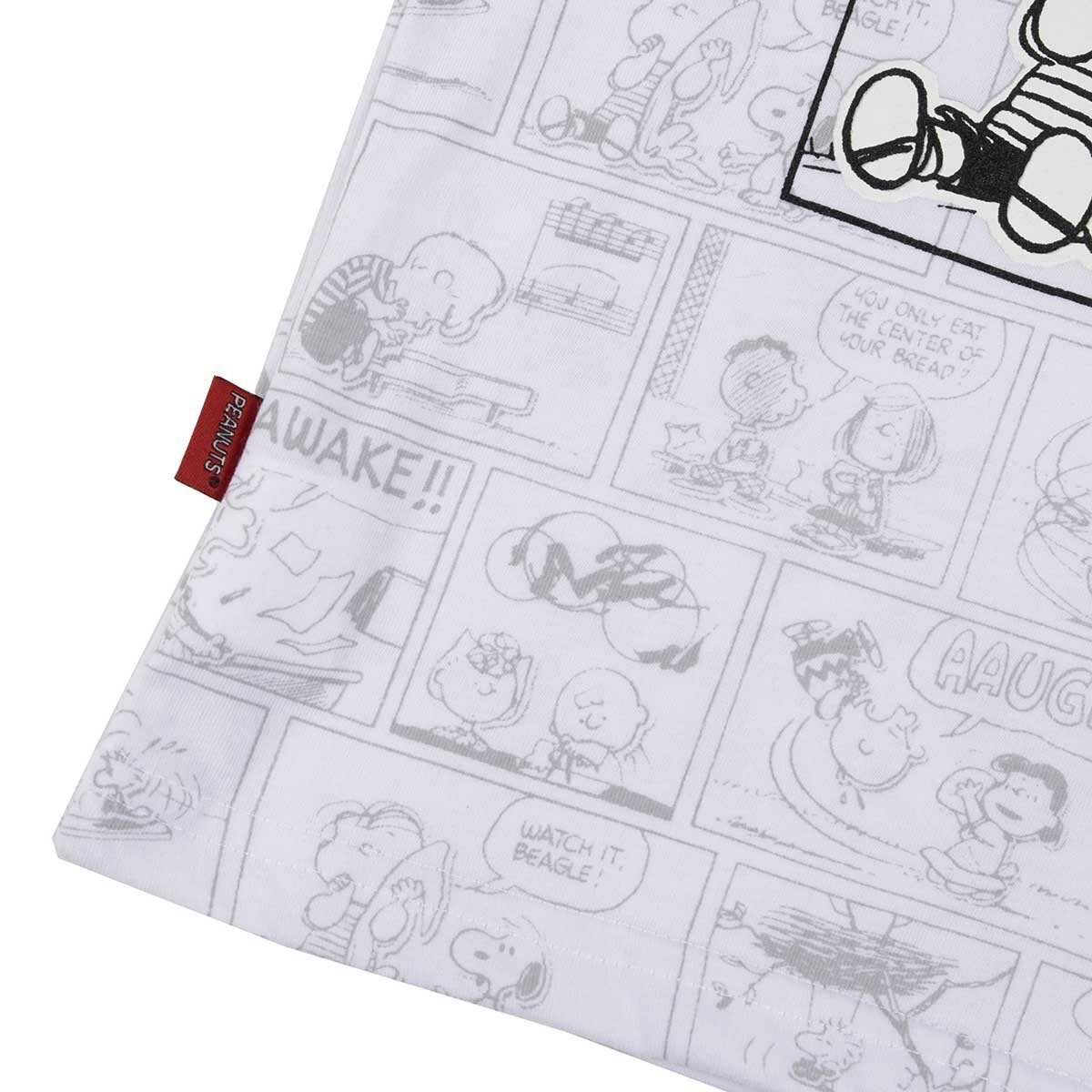 Playera para Niño Manga Ranglan Blanco con Rojo Snoopy