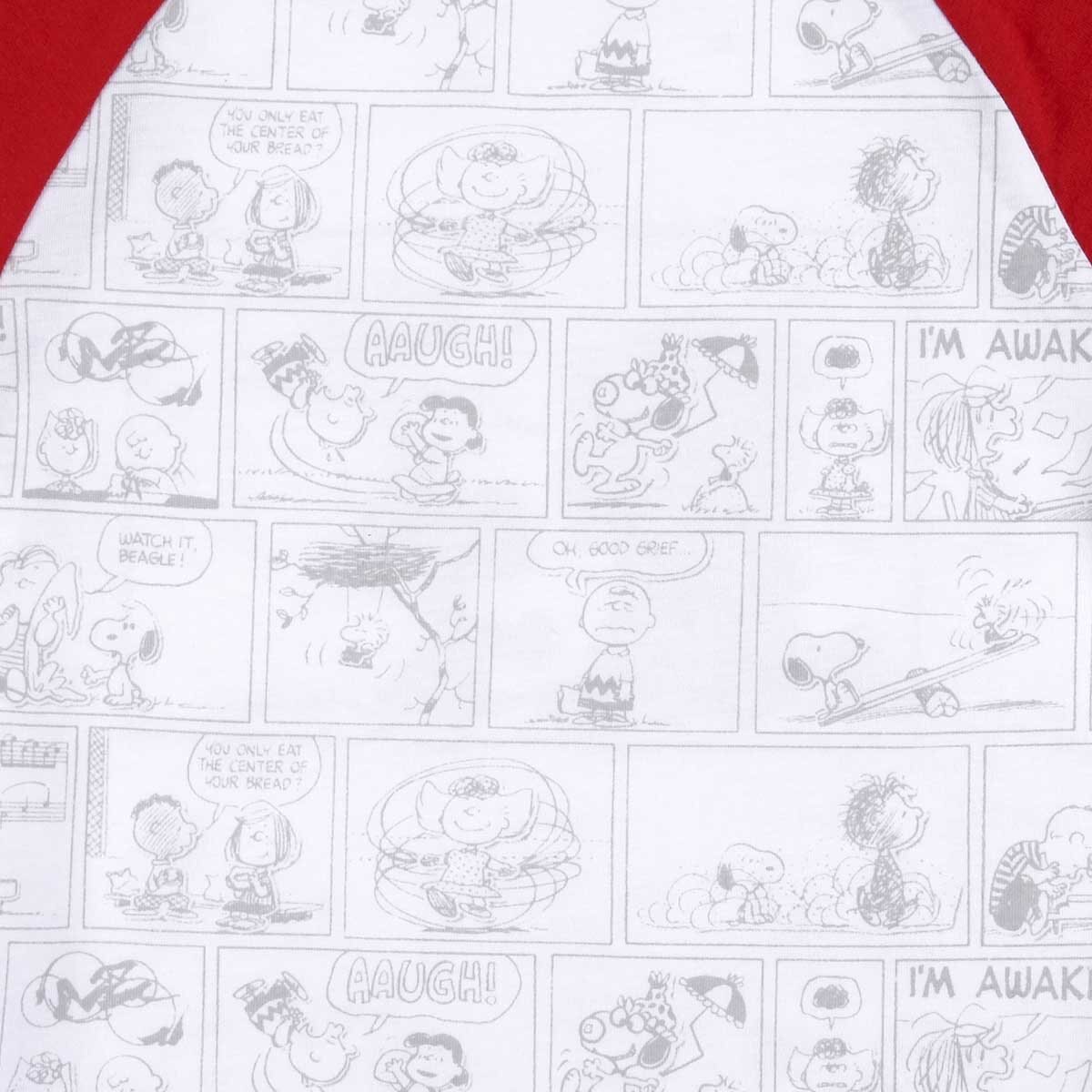 Playera para Niño Manga Ranglan Blanco con Rojo Snoopy