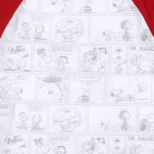 Playera para Niño Manga Ranglan Blanco con Rojo Snoopy