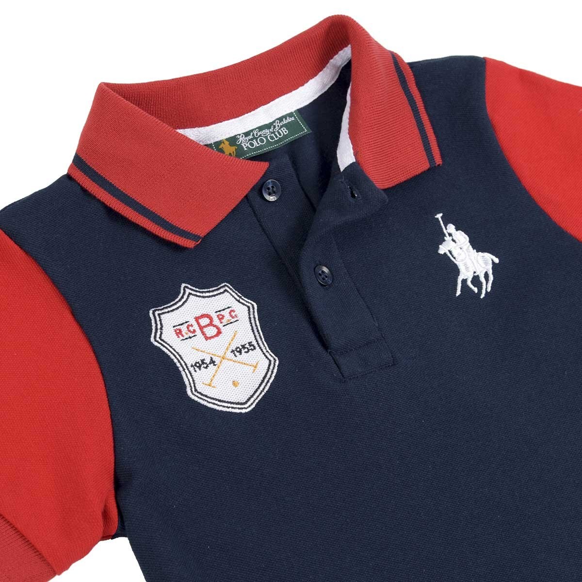 Playera Azul para Niño Manga Corta Roja Royal Polo Club