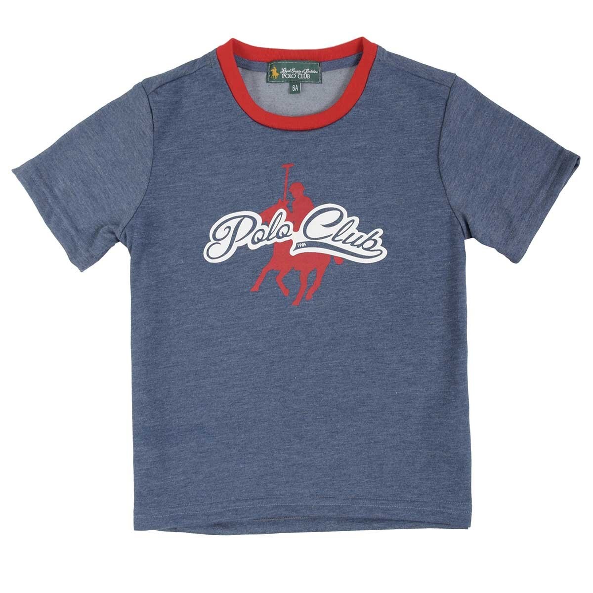 Playera para Niño Manga Corta Azul Royal Polo Club
