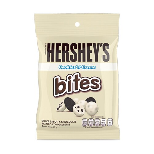 Chocolate Bites Cookies & Cream Hersheys 43 Grs