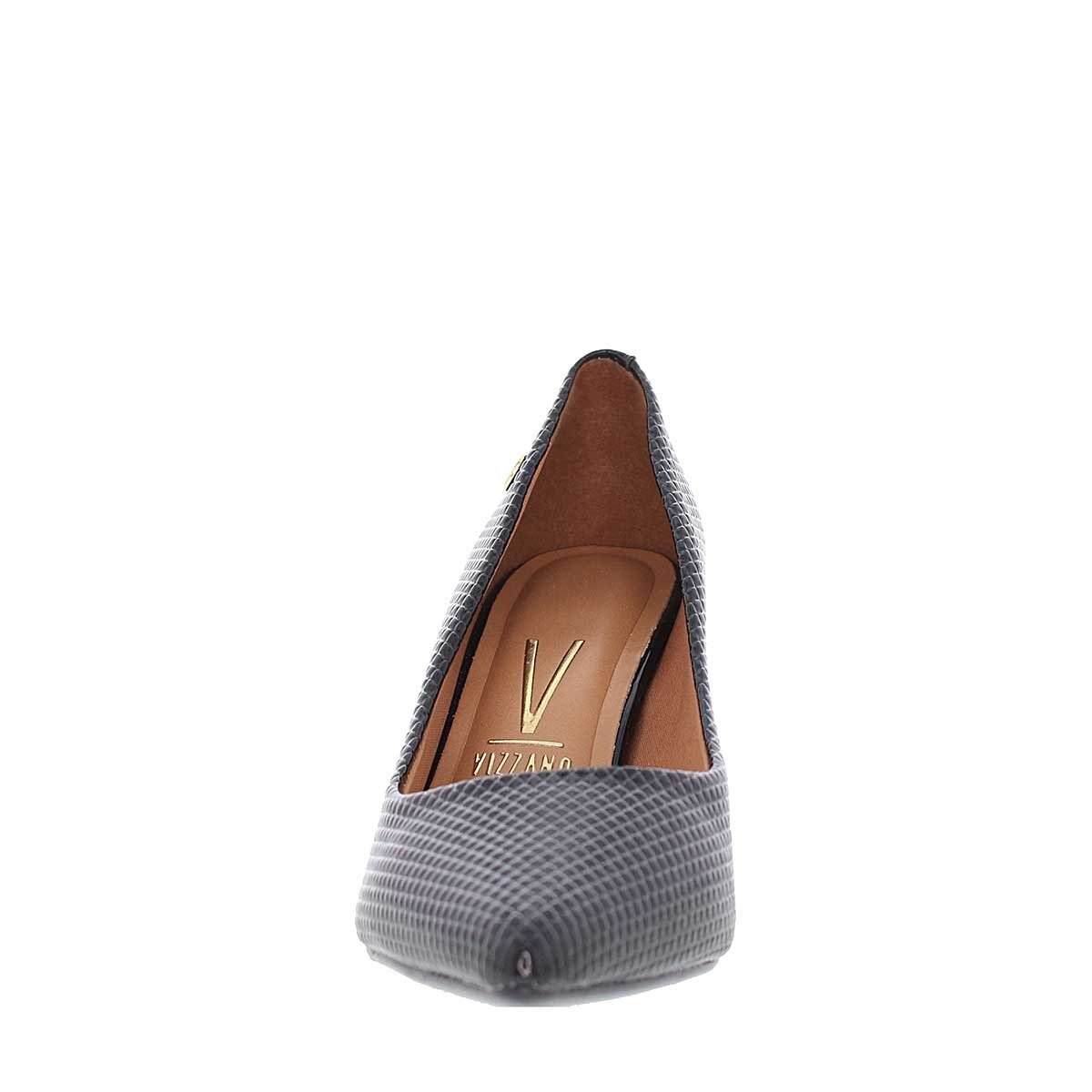 Zapatilla Negra Puntal con Textura Croco Vizzano