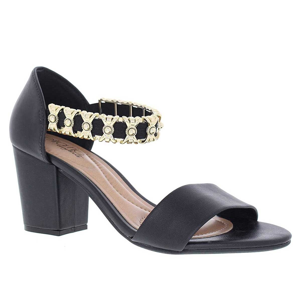 Sandalia Negra con Tacón Y Pulsera Beira Rio