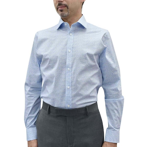 Camisa de Vestir Azul Combinado Corte Regular  Tommy Hilfiger para Caballero
