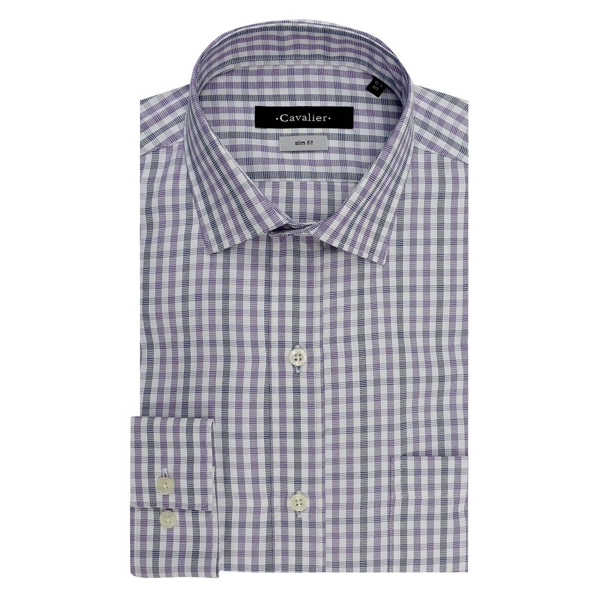 Camisa de Vestir Morado Combinado Corte Slim Cavalier para Caballero