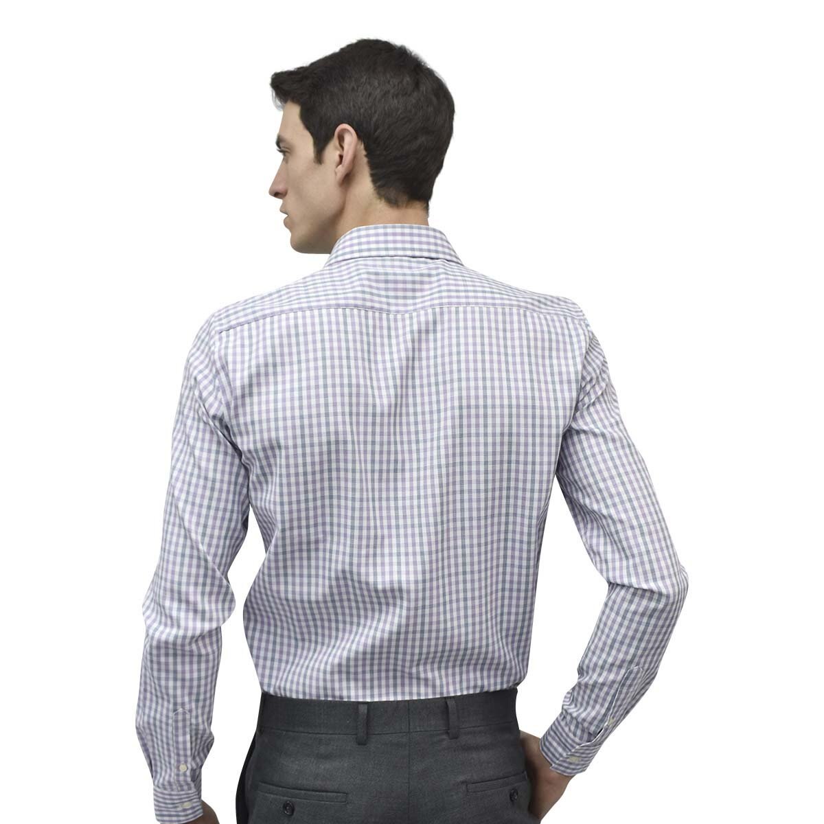 Camisa de Vestir Morado Combinado Corte Slim Cavalier para Caballero
