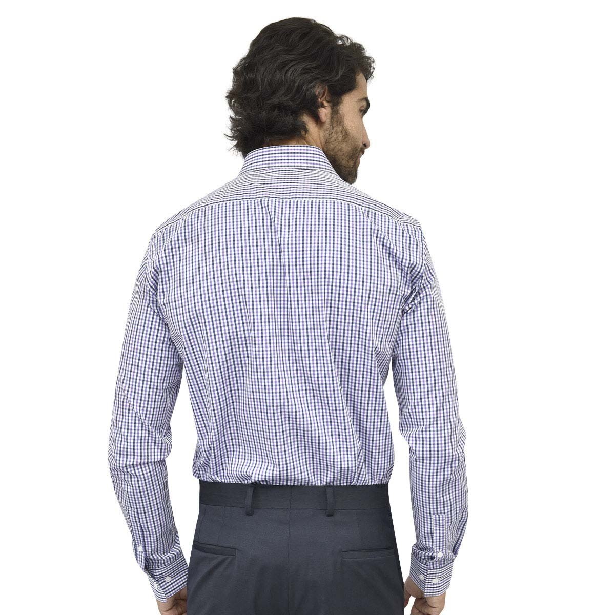 Camisa de Vestir Morado Combinado Corte Ultra Slim Chaps para Caballero