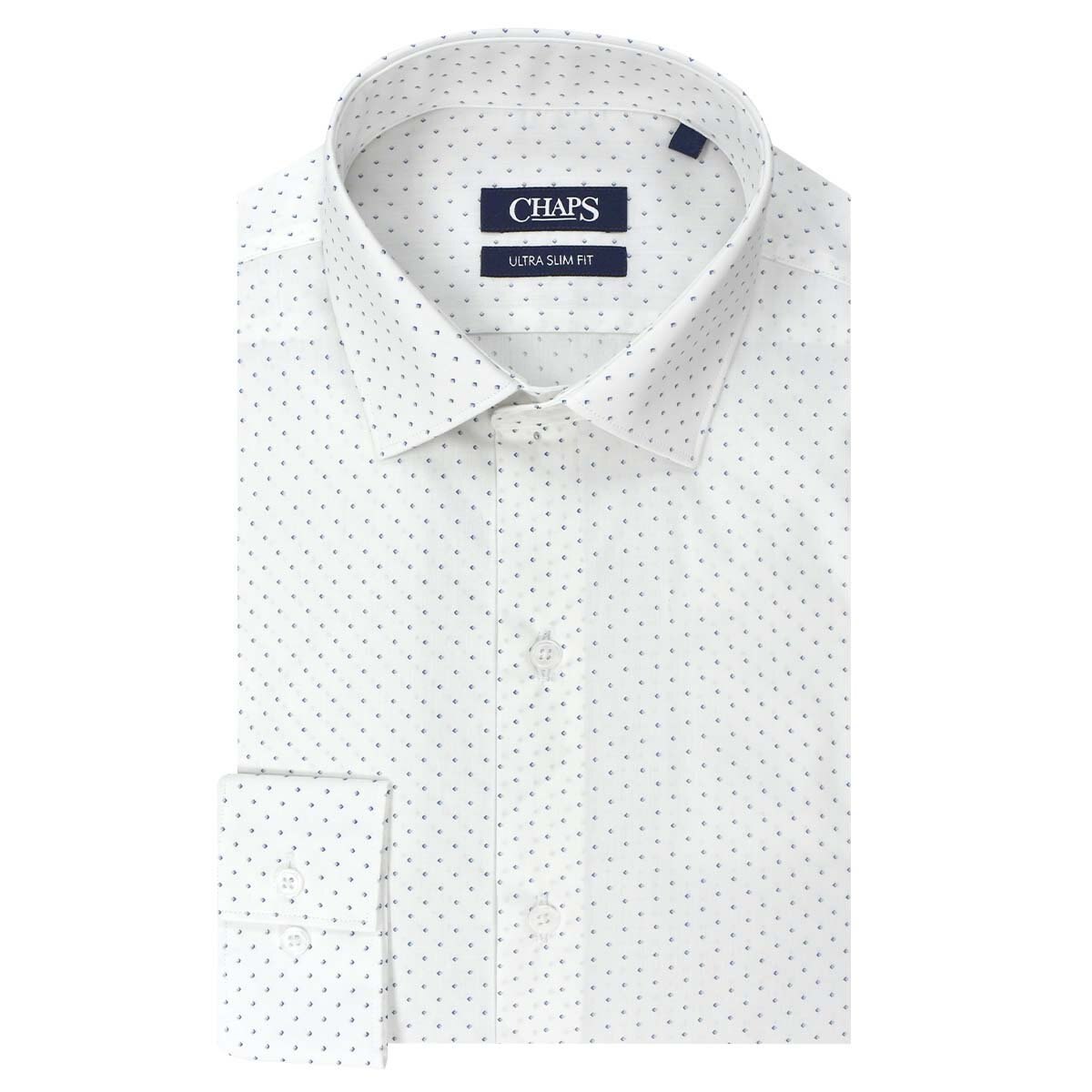 Camisa de Vestir Blanco Combinado Corte Ultra Slim Chaps para Caballero