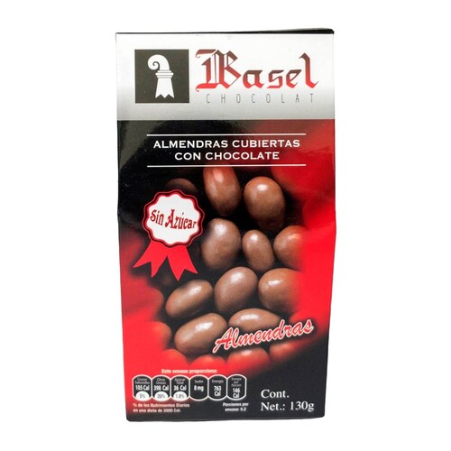 Almendras con Chocolate Sin Azúcar 130 G  Basel