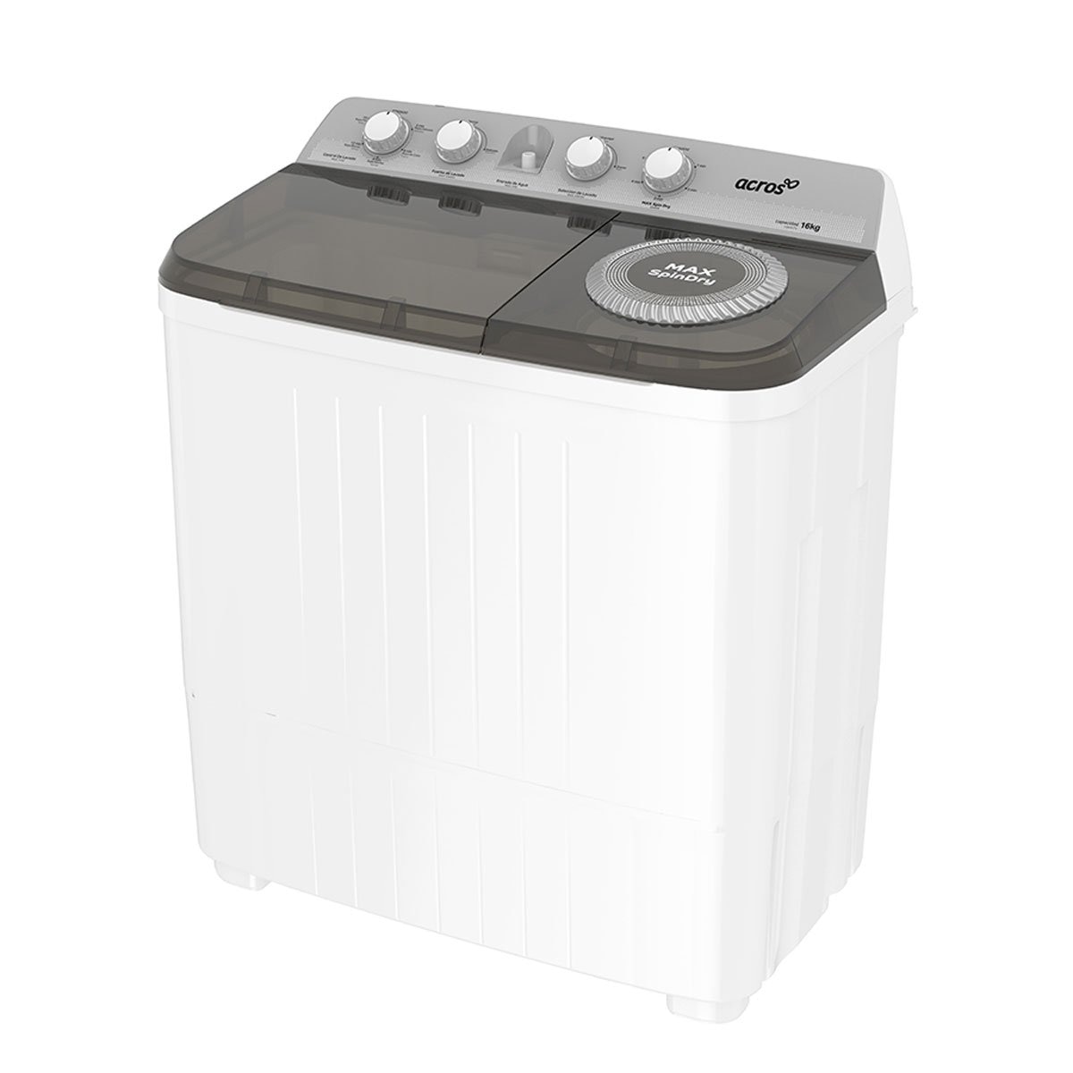 Lavadora Acros Dos Tinas 16 Kg Blanca