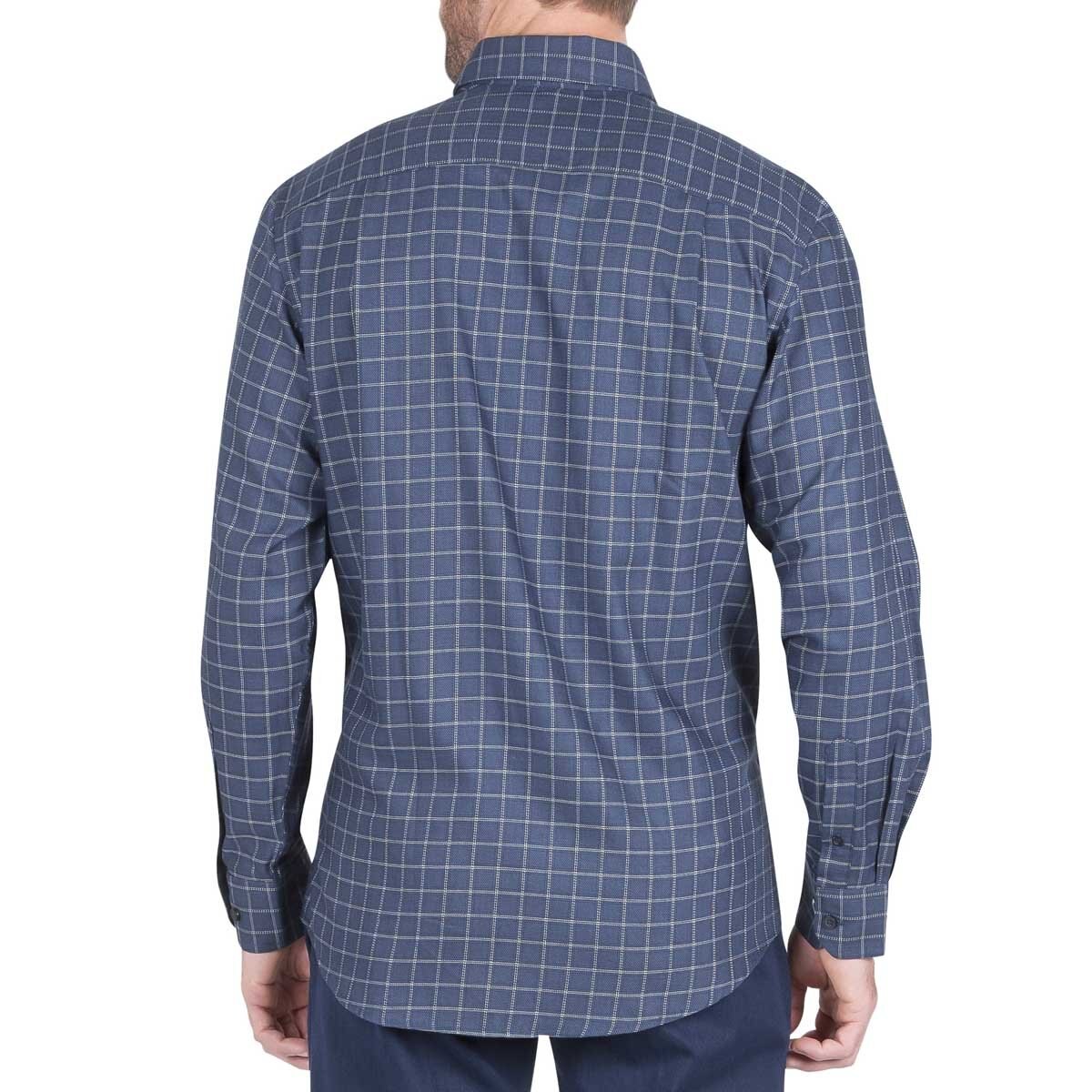 Camisa para Caballero Manga Larga a Cuadros Azul Obscuro Haggar