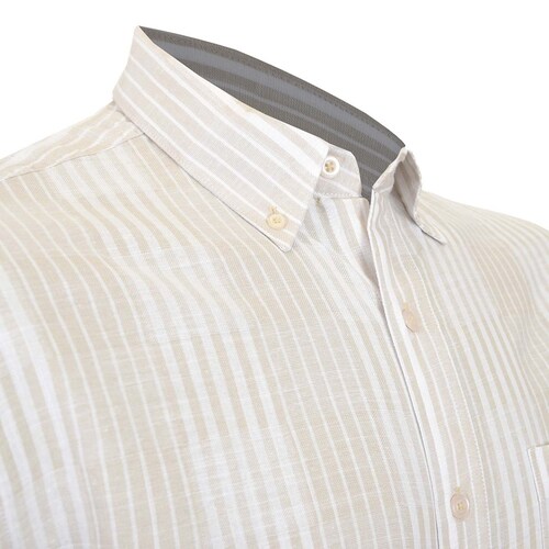 Camisa para Caballero Manga Corta Beige Cavalatti